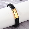 Braided Microfiber Leather Cord Bracelets for Women Men BJEW-D304-05G-02-4