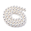 UV Plating Pearlized Glass Pearl Beads Strands GLAA-F128-01B-T1-4
