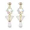 ABS Plastic Imitation Pearl & Glass Seed Earrings EJEW-JE05799-1