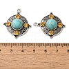 Tibetan Style Alloy Pave Imitation Turquoise Pendants FIND-NH0001-04AS-3