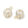 Brass Pave Clear Cubic Zirconia Charms CU-CBAD360-08G-02-2