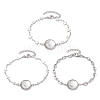 Tarnish Resistant 3Pcs 3 Styles Stainless Steel Bracelet Star & Oval & Cross Link Bracelet Making with Tray BJEW-JB10532-1