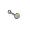 304 Stainless Steel Enamel Flat Round Straight Barbell Piercing Tongue Rings for Women Men WG3BA20-17-1