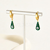 Vintage Minimalist 201 Stainless Steel Devil Eye with Teardrop Hoop Earrings GP4493-3