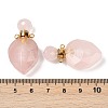 Natural Rose Quartz Faceted Teardrop Bottle Pendants G-A225-02G-02-3