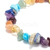 Natural & Synthetic Mixed Stone Chips Stretch Bracelet with Alloy Pixiu BJEW-JB08571-5