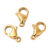 Ion Plating(IP) 304 Stainless Steel Lobster Claw Clasps Hand Polished X-STAS-AB11-G-01-1
