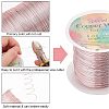 Fingerinspire 2 Rolls 2 Colors Round Copper Craft Wire Copper Beading Wire CWIR-FG0001-03B-4