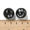 Printed Wood European Beads WOOD-G022-08B-16-3