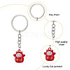 8Pcs 4 Colors Lucky Cat Shapes Baking Paint Brass Keychains KEYC-GO00001-3