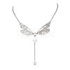 304 Stainless Steel & Glass Pendant Necklaces NJEW-TA00252-2