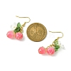Handmade Flower Epoxy Resin & ABS Plastic Imitation Pearl Dangle Earrings EJEW-TA00470-3