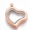 Alloy Magnetic Locket Pendants PALLOY-T052-13RG-1