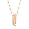 Electroplated Natural Quartz Crystal Prism Pendant Necklaces NJEW-JN05029-01-4