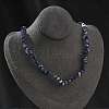 Natural Lapis Lazuli Chip Beaded Necklaces for Men Women NJEW-G159-01Y-3