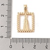Brass Cubic Zirconia Pendants KK-Z050-01G-01-3