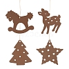 Christmas Theme Wood Pendant Decoration PW-WG1BE07-01-3