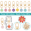 20Pcs 10 Colors Alloy Enamel Pendant Decorations HJEW-SC0002-84-2