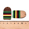 Jamaican Colour Epoxy Resin & Walnut Wood Pendants RESI-N039-122R-3