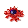 Glass Seed Beaded Crab Pendants PALLOY-CJ00128-3