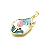 Brass Micro Pave Cubic Zirconia Pendants KK-K400-21B-G-2