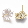 Spray Painted Alloy Stud Earring Findings PALLOY-N152-10G-2