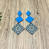 Wood Stud Dangle Earrings WG88E14-01-1