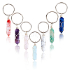 7Pcs Wire Wrapped Mixed Gemstone Bullet Keychain KEYC-PH01454-1