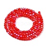 Electroplate Opaque Solid Color Glass Beads Strands EGLA-A044-P1mm-L22-3