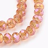 Electroplate Glass Beads Strands X-GLAA-K027-FR-A01-3