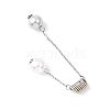 Round ABS Plastic Imitation Pearl Pendants PALLOY-JF04684-01-3