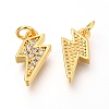 Brass Micro Pave Clear Cubic Zirconia Charms ZIRC-O036-07G-2