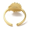 Shell Shape Rack Plating Brass Open Cuff Finger Rings for Women RJEW-L123-008G-3