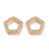 Brass Micro Pave Cubic Zirconia Spring Gate Rings KK-M206-06G-01-1