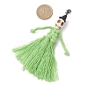 Halloween Cotton Threads Tassel & Synthetic Turquoise Skull Pendant Decorations HJEW-JM03757-03-3