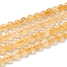 Natural Citrine Beads Strands G-O166-10-8mm