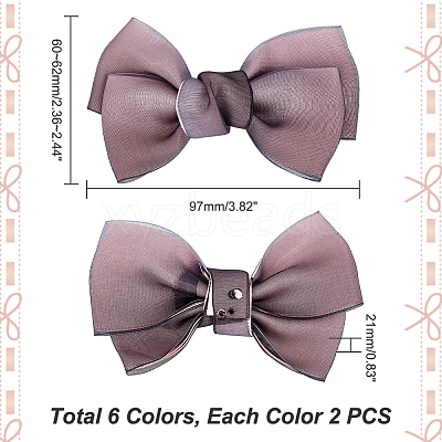 AHADEMAKER 12Pcs 6 Colors Handmade Organza Bowknot DIY-GA0004-84-1