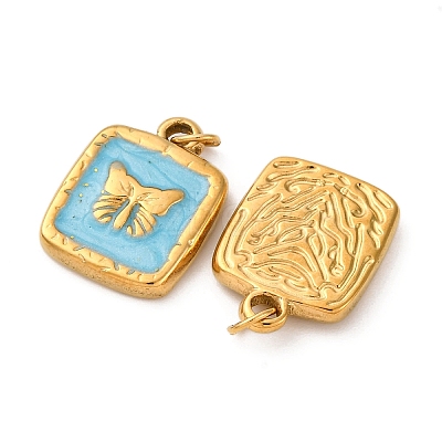304 Stainless Steel Enamel Pendants STAS-U061-37G-A04-1