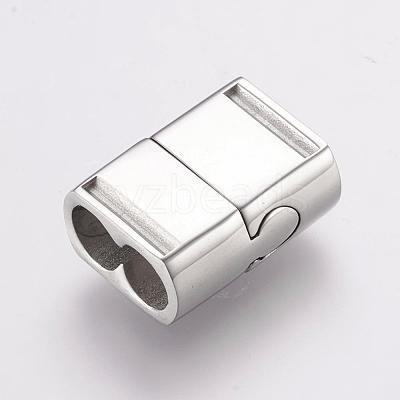 Tarnish Resistant 304 Stainless Steel Magnetic Clasps with Glue-in Ends STAS-F122-23P-1