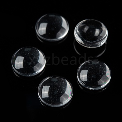 Transparent Glass Cabochons X-GGLA-R026-10mm-1
