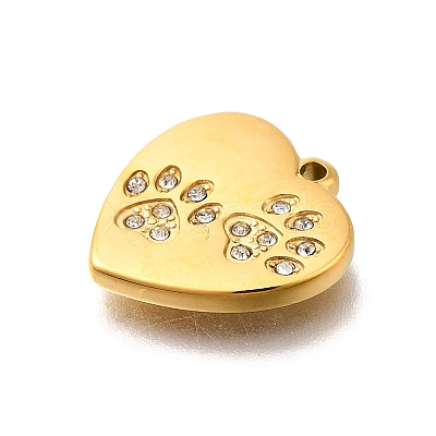 304 Stainless Steel Rhinestone Pendants X-STAS-R159-55G-02-1