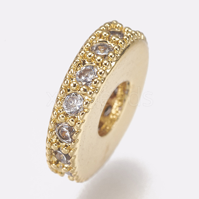 Brass Micro Pave Cubic Zirconia Bead Spacers ZIRC-K074-11A-01-1