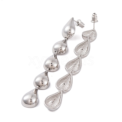 Teardrop Brass Dangle Stud Earrings for Women EJEW-G391-22P-1