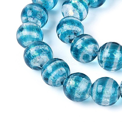 Handmade Foil Glass Beads Strands FOIL-N033-05C-1