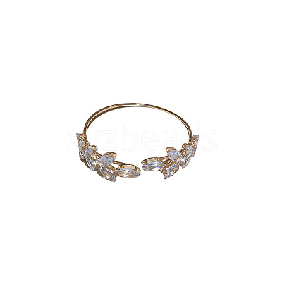 Alloy Rhinestone Cuff Bangles for Women WGA6A1A-03-1