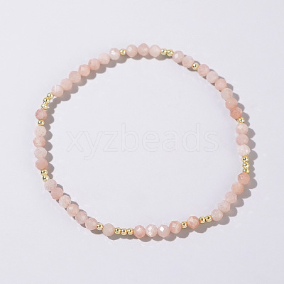 Natural Pink Opal Round Beads Stretch Bead Bracelets for Women CQ7665-7-1