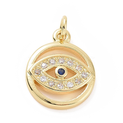 Brass Micro Pave Cubic Zirconia Pendants KK-C012-20G-1