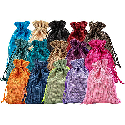 Burlap Packing Pouches Drawstring Bags ABAG-BC0001-11-1