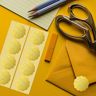 Self Adhesive Gold Foil Embossed Stickers DIY-WH0211-179-1