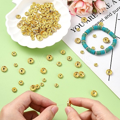 150Pcs 3 Styles Iron Rhinestone Spacer Beads RB-YW0001-13G-1